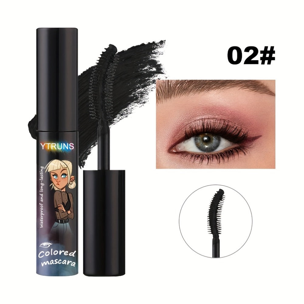 YTRUNS Colored Mascara in Six Shades from White and Brown to Black, Green, Blue or Purple with Curved Wands — image 5
