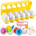 Color & Shape Matching Eggs Toy for Toddlers, Montessori Sorter Puzzle Set, Sensory Early Learning Fine Motor Skills Toy — im