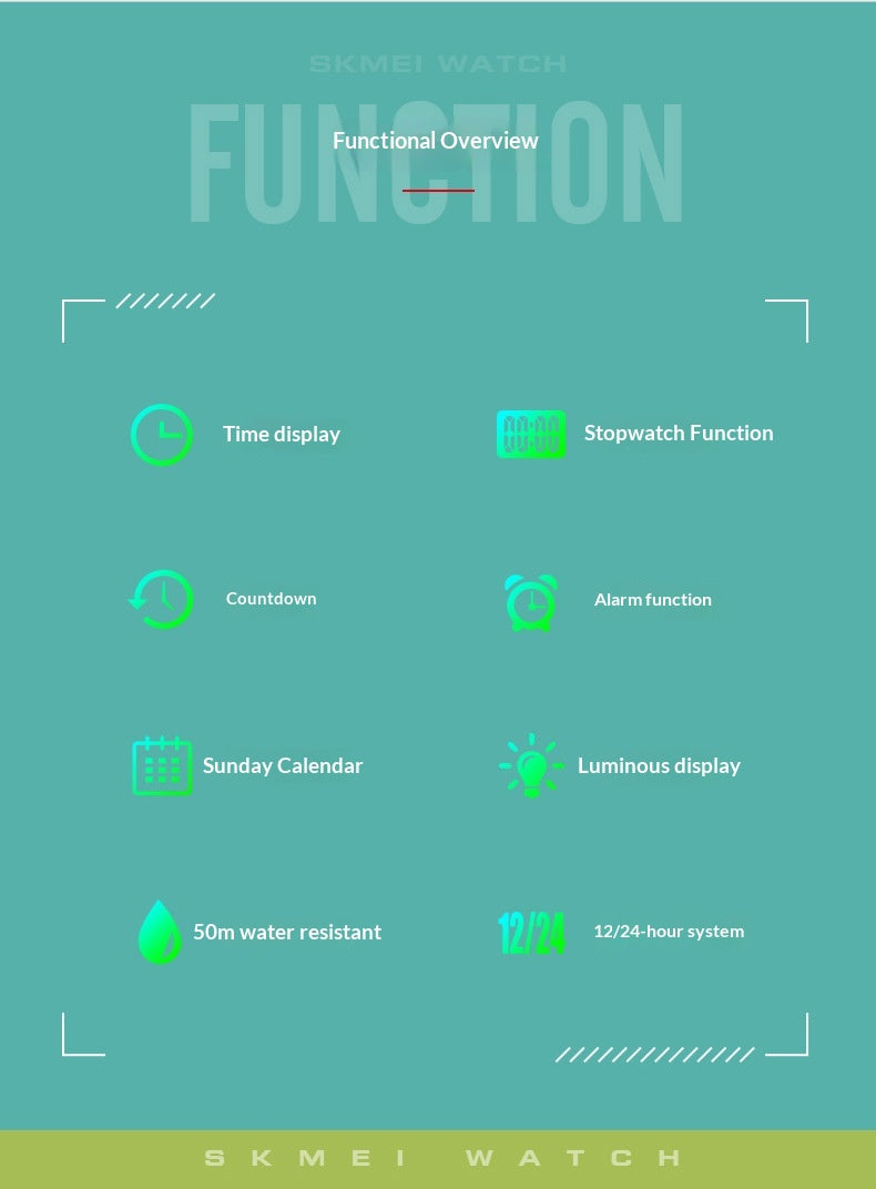Multifunctional Sports Watch Trendy And Minimalist Versatile For Students