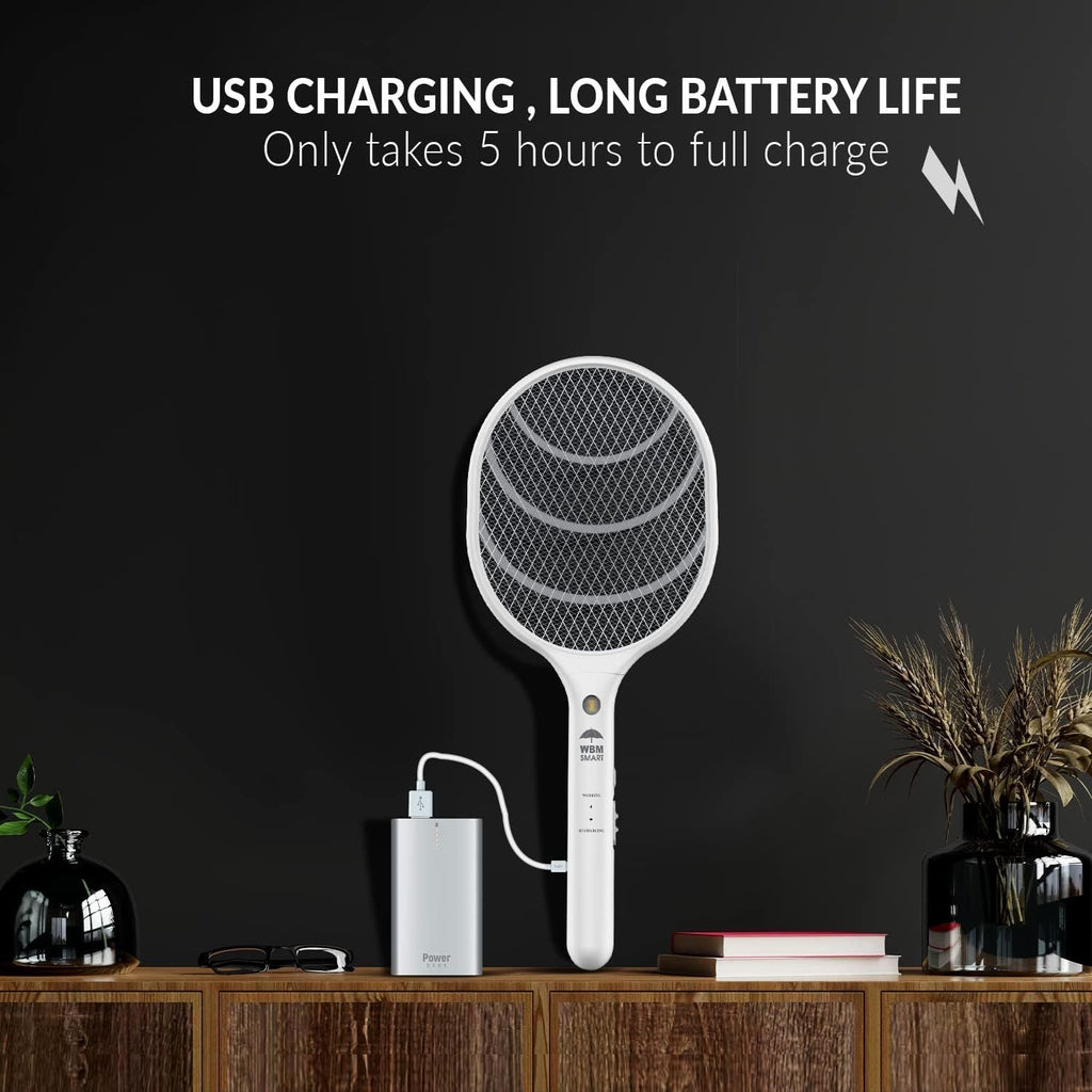 Electric Fly Swatter Racket Rechargeable 2-Pack, 3000V Bug Zapper with LED Light, USB Charging — image 6