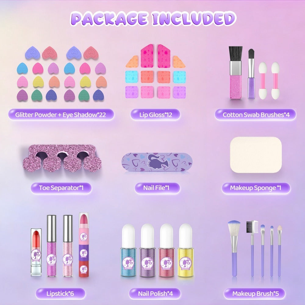 Girls Makeup Set with Dressing Table & Mirror - Princess Pretend Play Vanity Toy for Kids Ages 3-12 — image 3