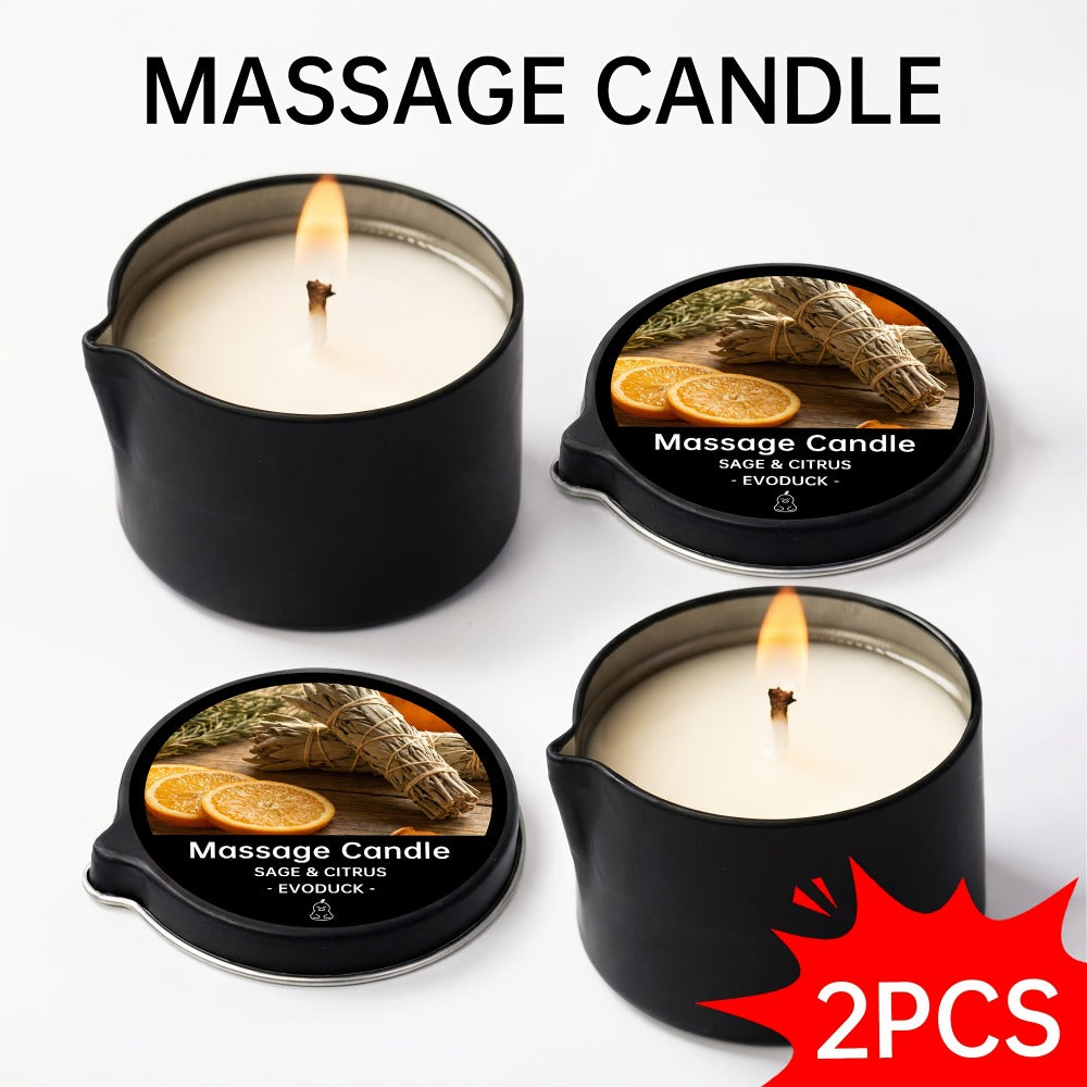 Massage Oil Candle 2-in-1 Soy Wax Scented Candle with Essential Oil – Moisturizing Warm Body Lotion for Spa Pedicure Relaxati