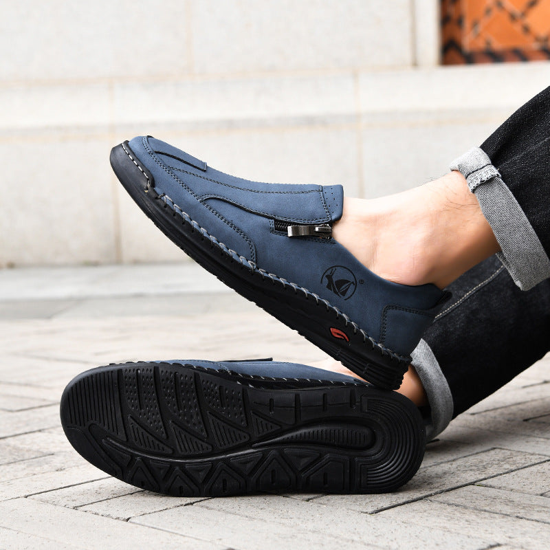 Mens Lace-up Leather Outdoor Casual Shoes