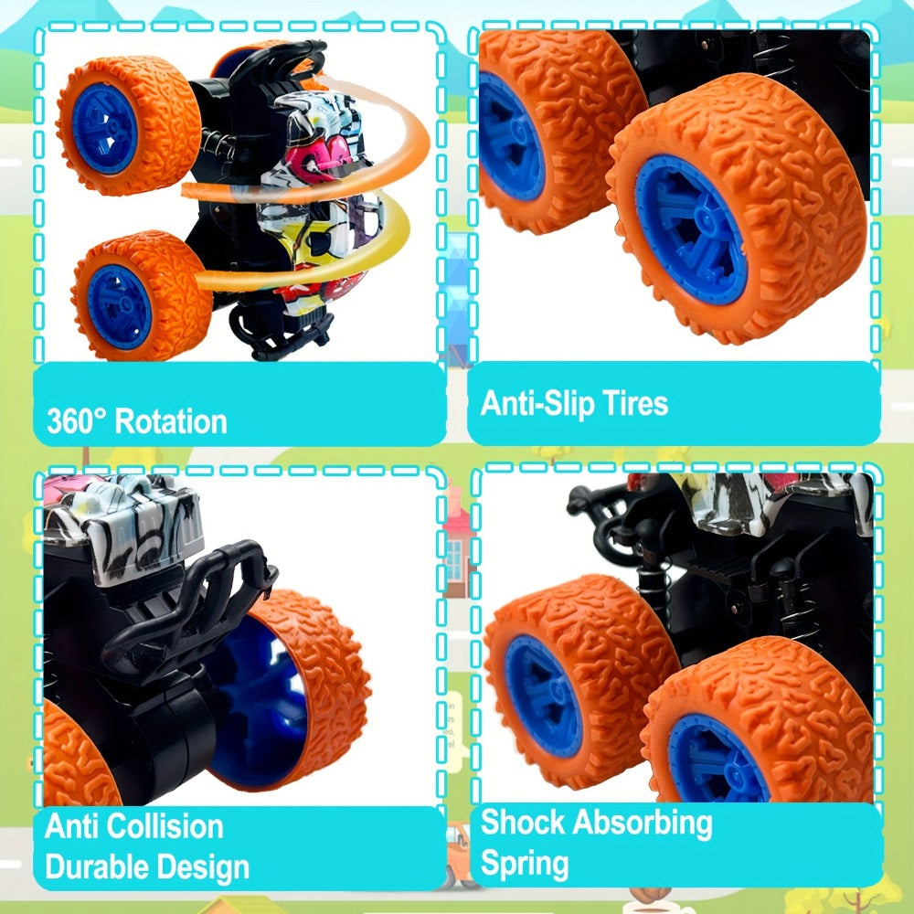 Mini Pull Back Truck Toys Bulk Pack 12pcs, Friction Powered Push & Go Stunt Car Trucks for Boys Girls Kids Teens — image 6