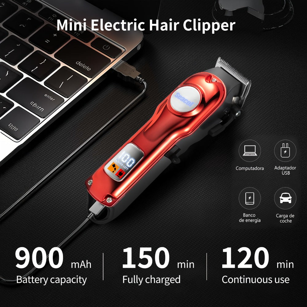 900mAh LCD Hair Clippers for Men – USB Rechargeable Cordless Electric Trimmer with Limit Combs & Cleaning Brush — image 6