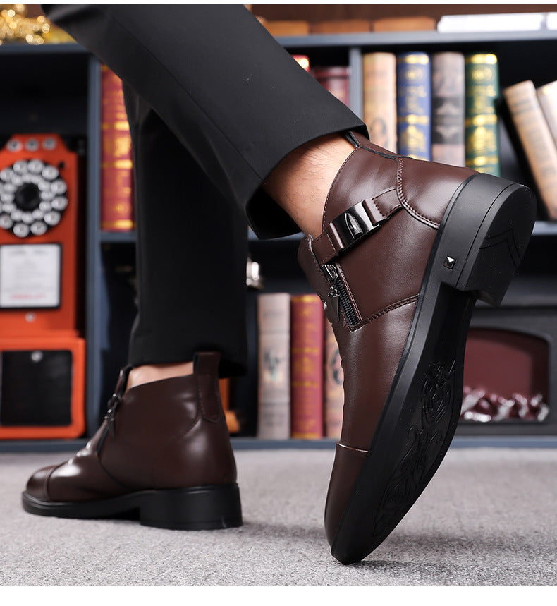 Trendy Retro Wide-fit Ankle Boots With Side Chains
