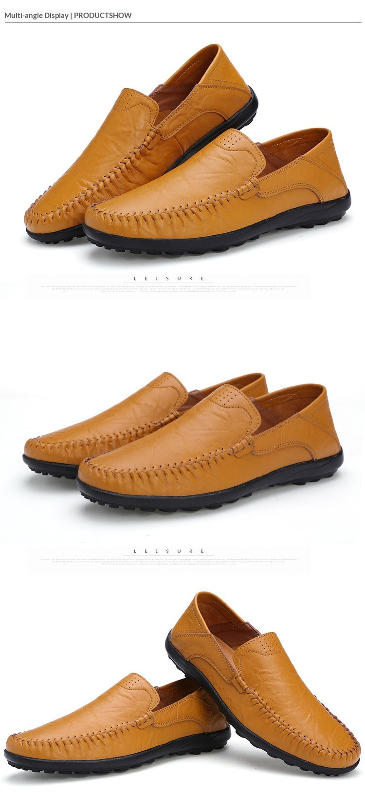 Men's Casual Leather Shoes Lightweight And Versatile British-style Round Toe