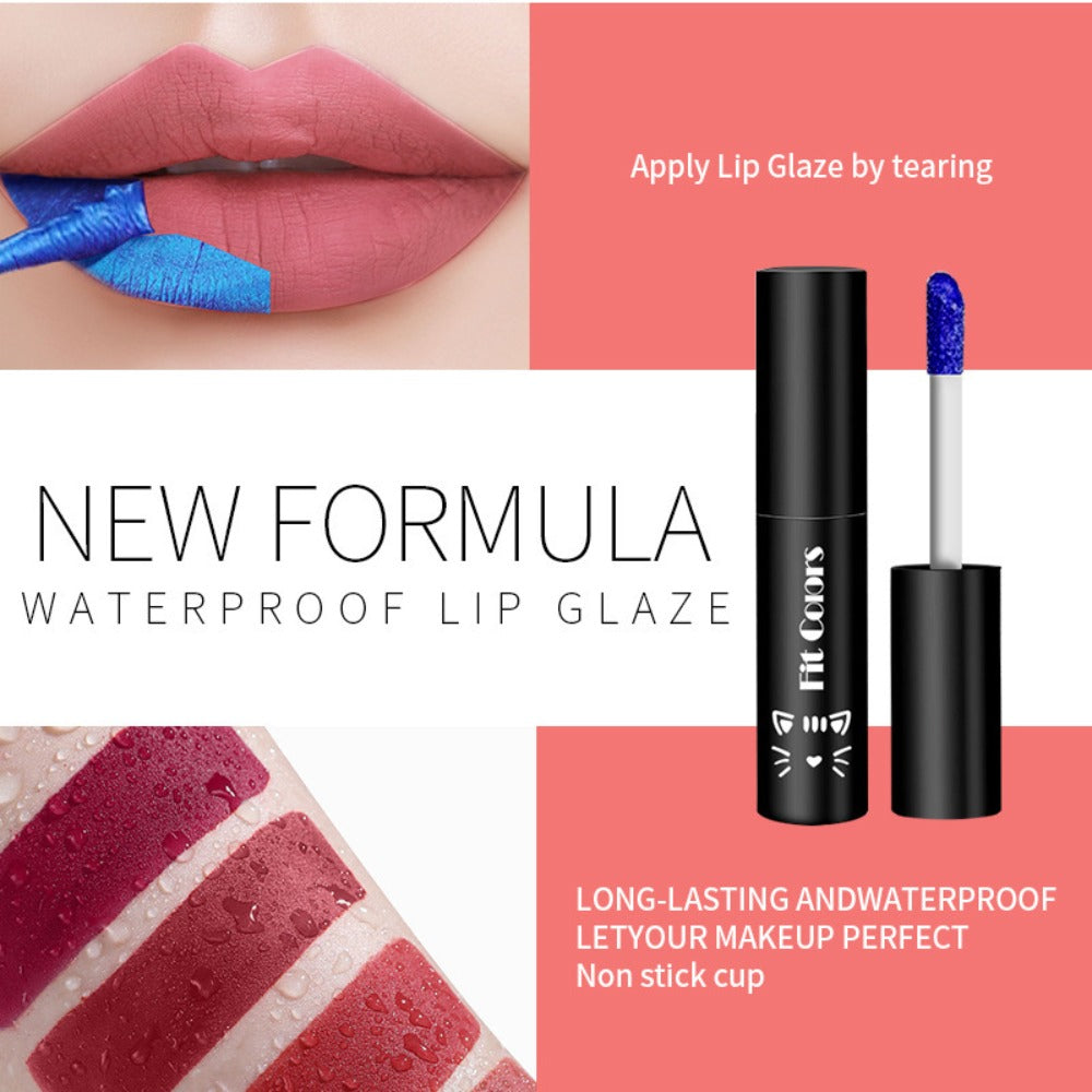 Matte Velvet Lip Stain Set 6 Colors Waterproof Smudge-Proof, Metallic Blue Cobalt Bold Shades Vegan Lip Gloss for All Skin To