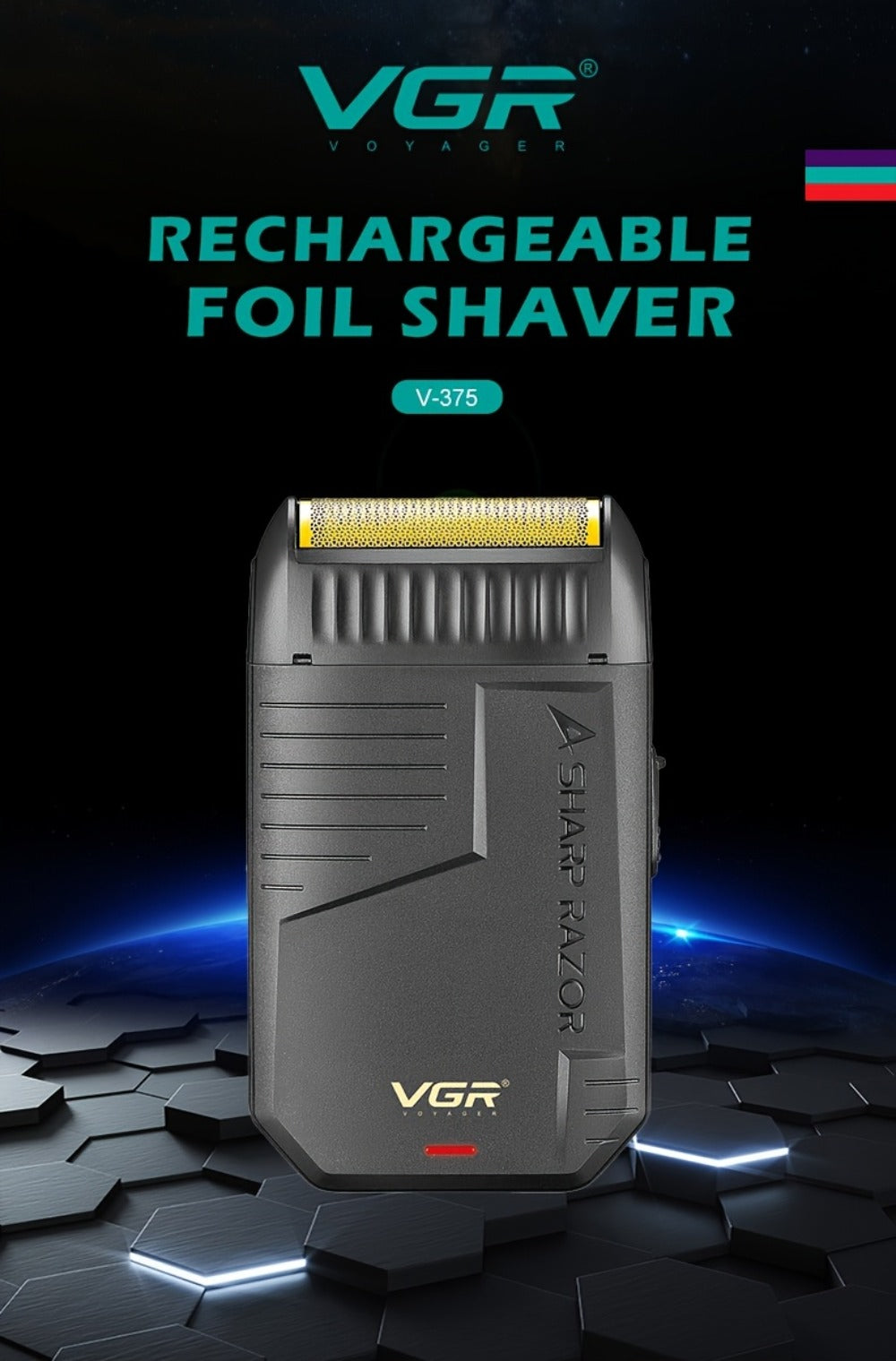 Electric Shaver VGR Cordless Foil Razor with USB Rechargeable Power in Black, Models V-363 or V-375 — image 8