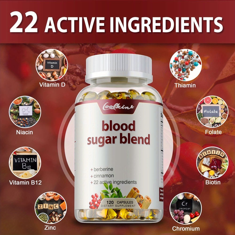 Blood Sugar Blend 120 Capsules, Berberine HCL, Cinnamon, CoQ10, Turmeric & Alpha Lipoic Acid — image 4