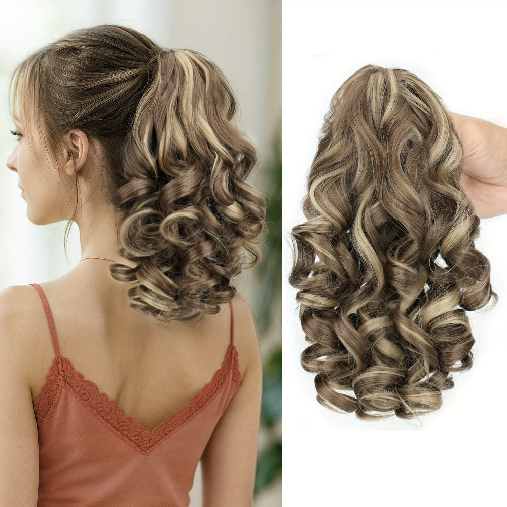 Hair Extensions Curly-Wave 14-Inch Synthetic Ponytail with Claw Clip and Four Color Style Options — image 10