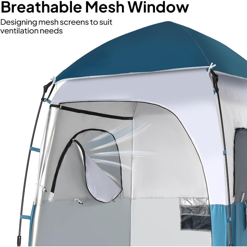 Pop Up Tent Outdoor Shower Camping Changing Room Mesh Floor for Garden, Patio and Yard Use — image 2