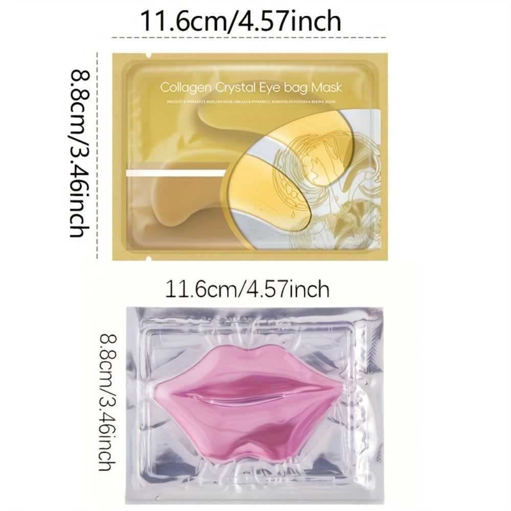 Hyaluronic Acid Eye & Lip Mask Patches, Overnight Sleeping Mask Set for Deep Moisture, Anti-Dry, Plumping & Smoothing — image