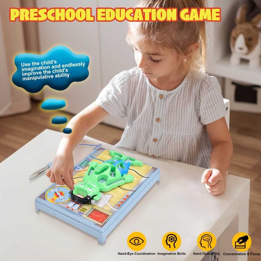 Operation Monster Board Game for Kids, Steady Hand Skill Game with Tweezers, 3D Monster Pieces, Fun Family Game Night for Age