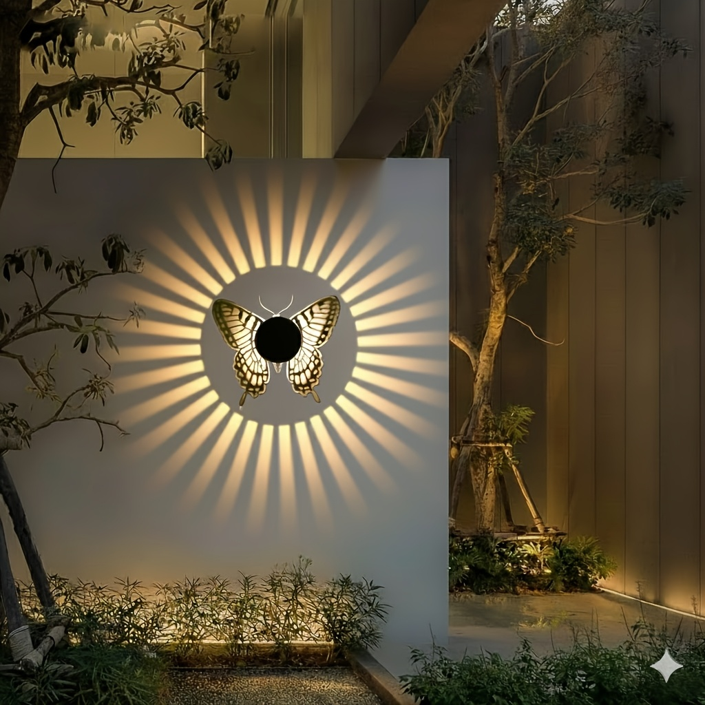 Two- or Four-Piece Solar Butterfly Fence Lantern Set with Metal Cutout Shades, 16 x 7.8 x 8.5cm Each — image 11