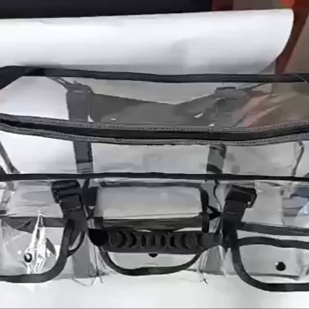 Stadium Approved Clear PVC Tote Bag Extra Large Transparent Shoulder Bag 3 External Pockets Adjustable Straps Waterproof for 
