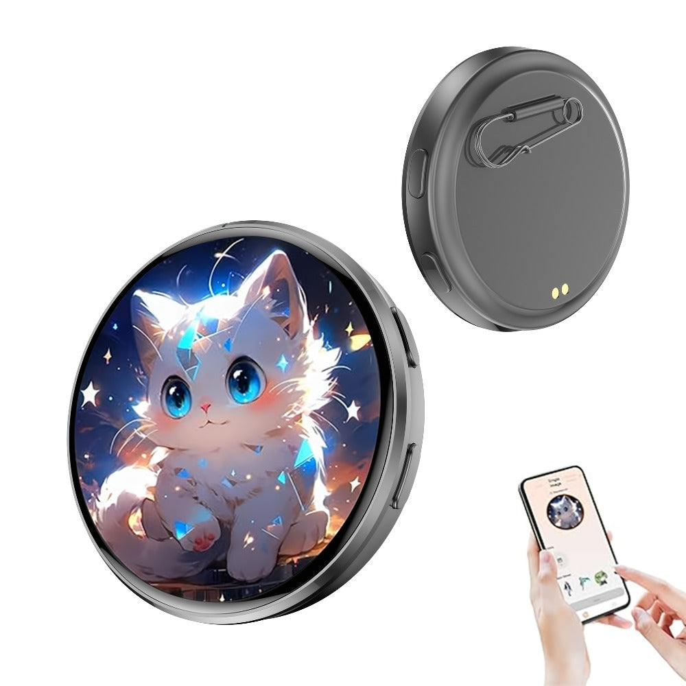 Electronic Anime Badge with Display Screen, Dynamic Touch, High Frame Rate, 600mAh Battery, Bluetooth 6.0 & USB Magnetic Char