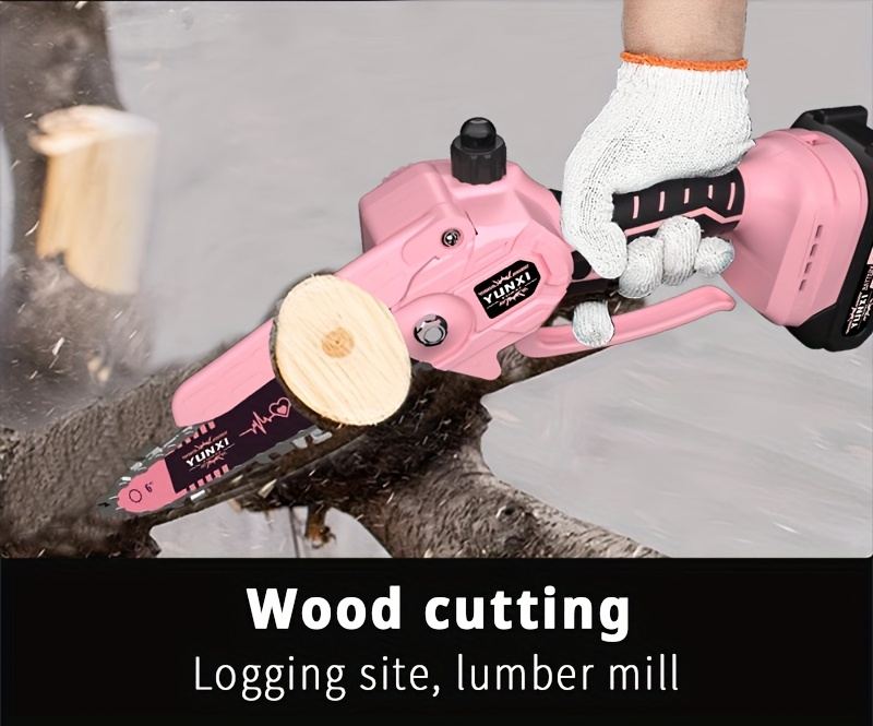Cordless Electric Pruning Saw Handheld Mini Chainsaw Wireless Portable Tree Branch Cutter with Safety for Garden, Patio and Y