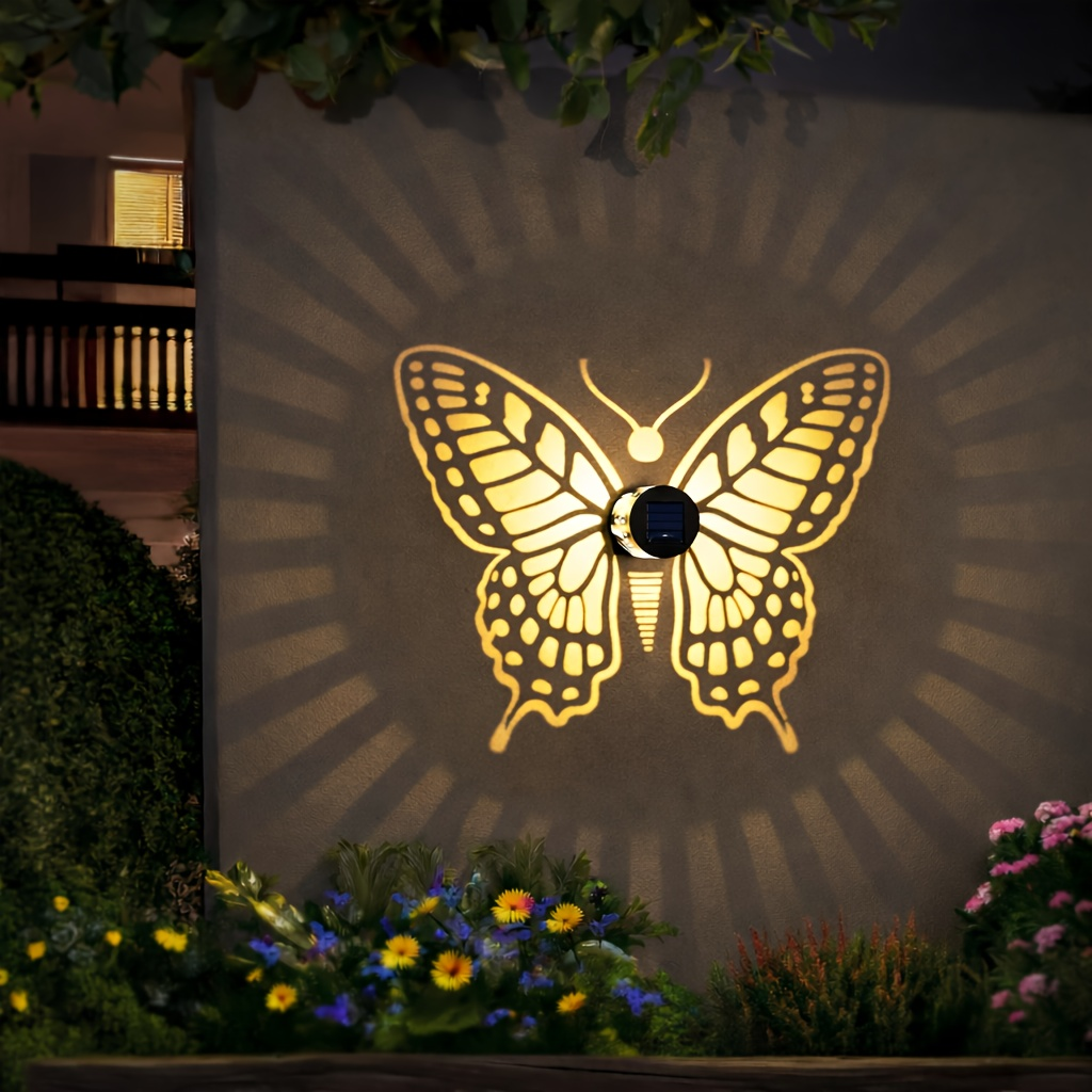 Two- or Four-Piece Solar Butterfly Fence Lantern Set with Metal Cutout Shades, 16 x 7.8 x 8.5cm Each — image 9