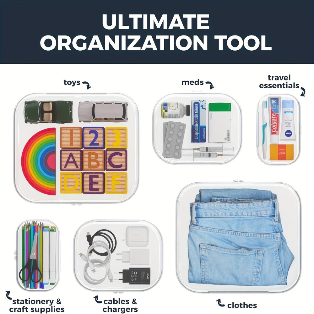 Six-Piece Clear Hard-Shell Organizer Set with Two Small, Two Medium and Two Large Zippered Cases — image 5