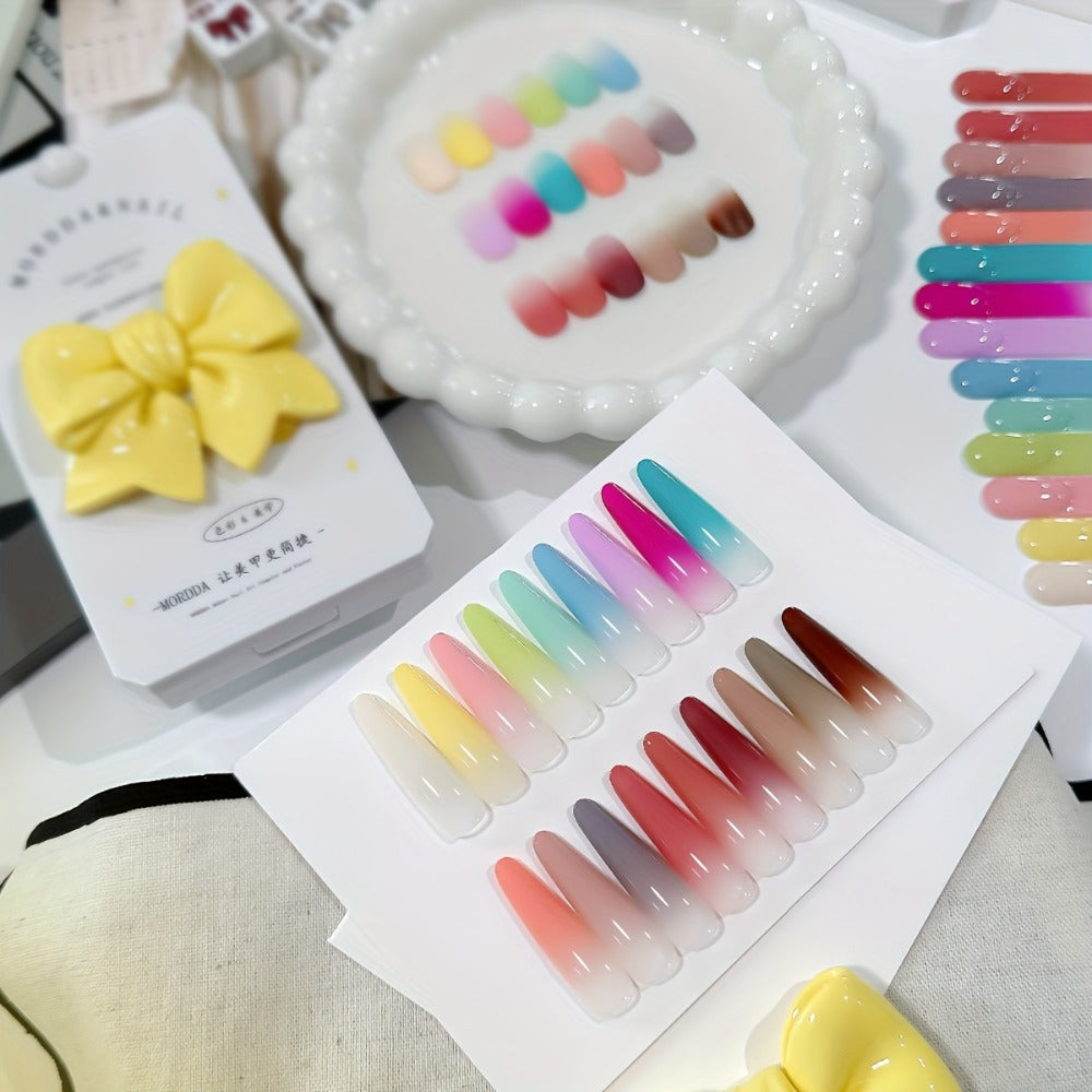 Gel Nail Polish Set with MORDDA Label, 18 Cloud Souffle Patting Colors in Autumn Winter Palette — image 4