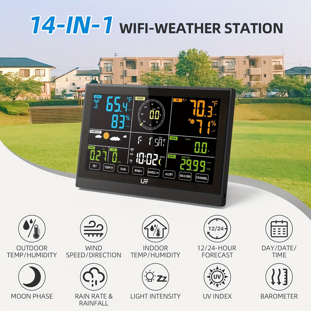 Professional Weather Station | WiFi UV Index Wind Rain Gauge Forecast — image 4