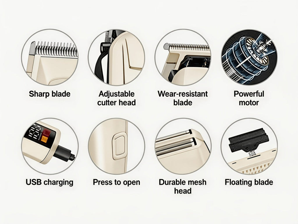 Hair Clippers & Trimmers KLY White Full-Size Clipper with LCD Display, USB Charging and Guide Comb Set — image 16