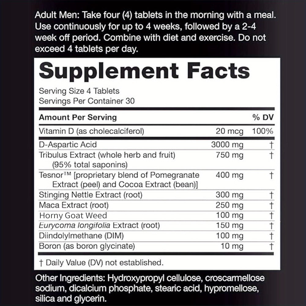 Natural Testosterone Booster for Men, Total-T Ultimate with D-Aspartic Acid, Horny Goat Weed, Tribulus — image 2