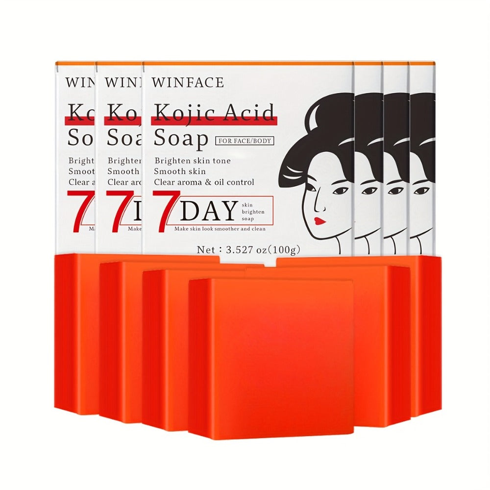 Kojic Acid Brightening Bar Soap 6-Pack – Rose Extract & Glycerin Formula for Dark Spots, Oil Control & Even Skin Tone | Moist