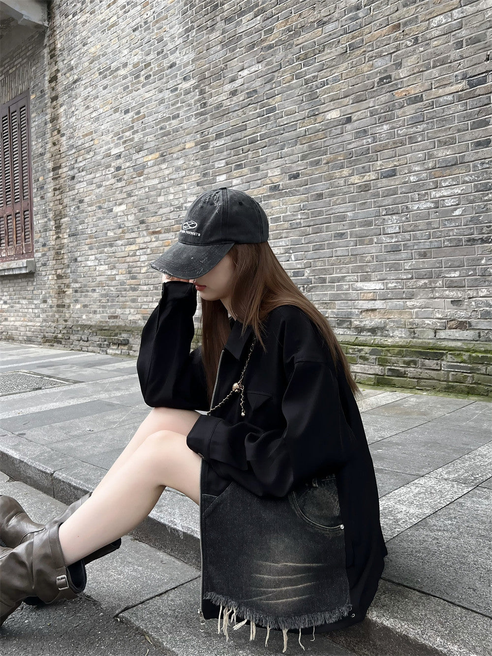 Design Burr Stitching Denim Jacket Coat Women