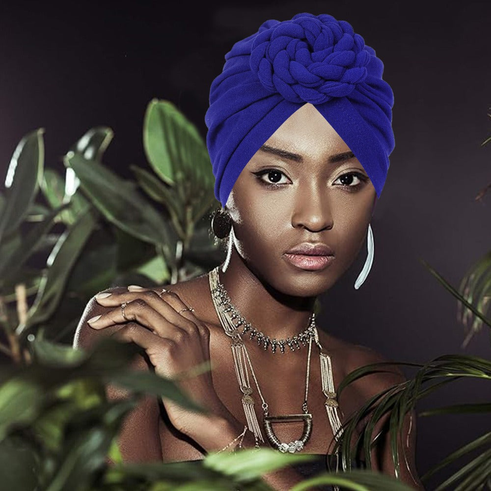 Boho Turban Headbands for Women 5 Pack – African Indian Style Twisted Knot Knit Hair Wrap Hat Retro Ethnic Fashion Head Scarf