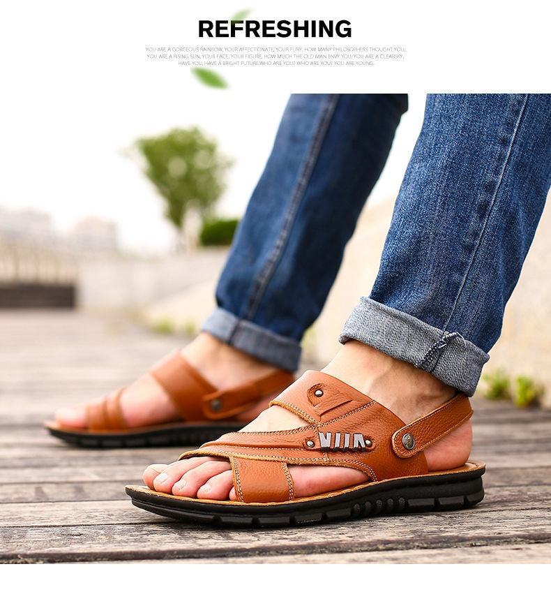 First Layer Cowhide Men's Sandals Summer Genuine Leather Sandals