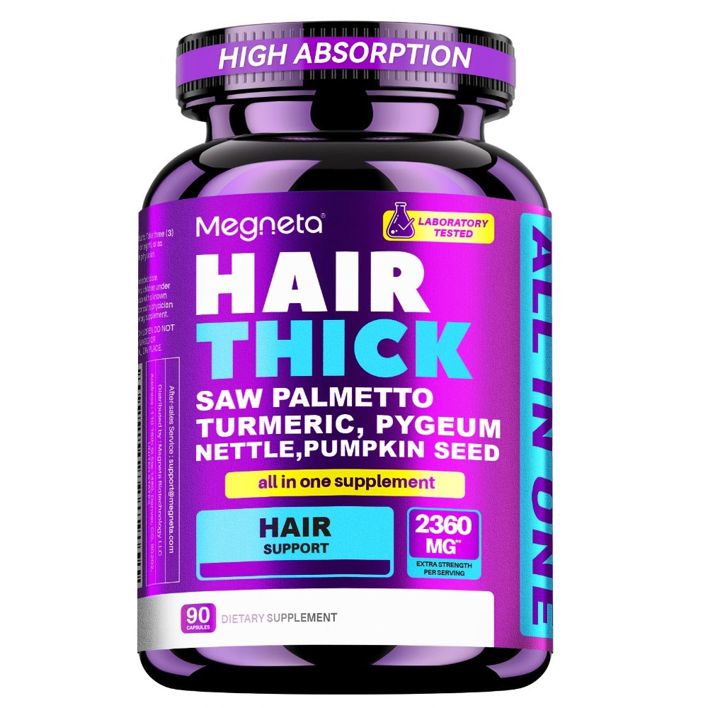 Hair Loss Supplement for Women 90 Capsules, Biotin, Collagen, Keratin, Saw Palmetto & Curcumin Multivitamin Formula for Hair 