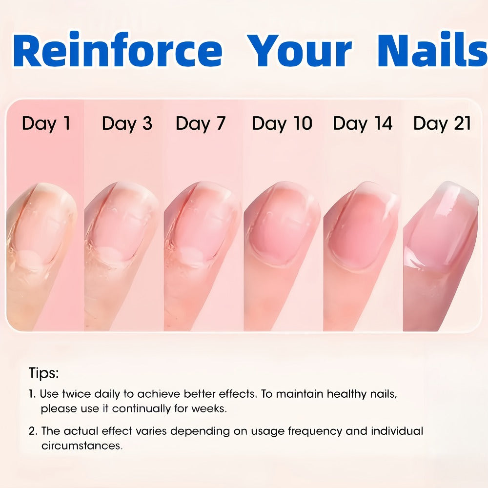 Colored Nail Hardener Set Pink White Yellow – Fast Drying 15ml Nail Strengthener for Weak Splitting Brittle — image 12