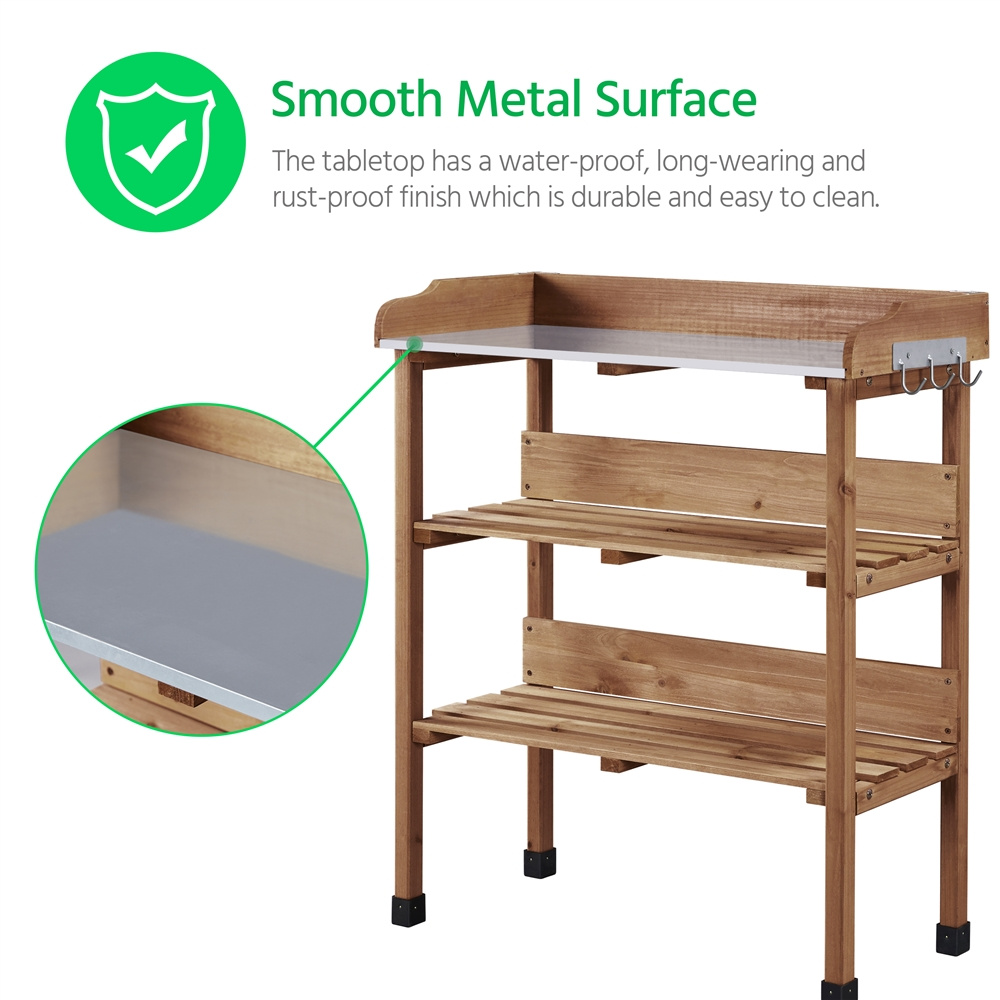 Potting Bench in a Wooden Metal Design for Garden and Yard Use — image 11