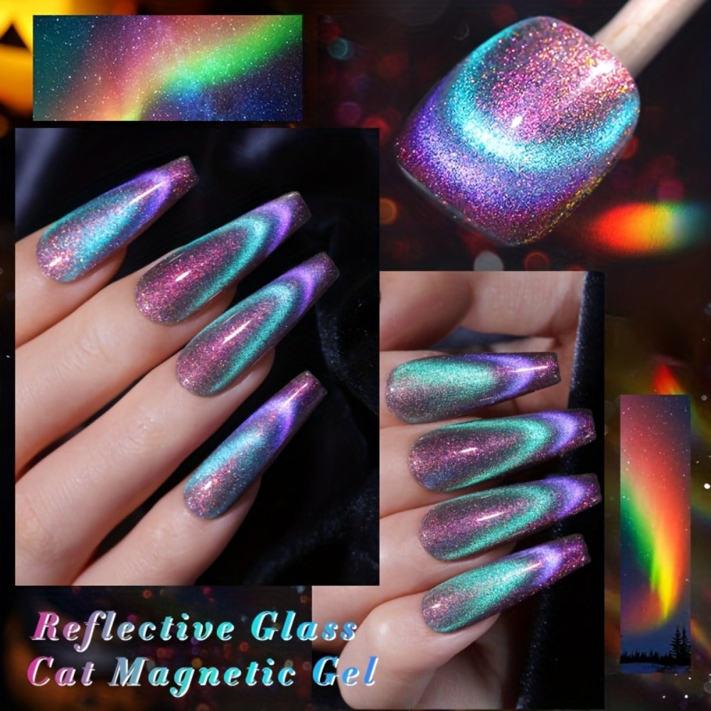 6-Piece Magnetic Cat-Eye Gel Nail Polish Set with Double-Light Reflection — image 4