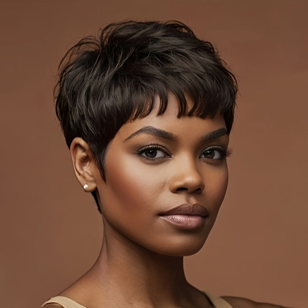 Synthetic Wig 4-Inch Short Waves with Bangs in Red, Black, Green, Blue or Orange-Auburn for Cosplay Looks — image 14