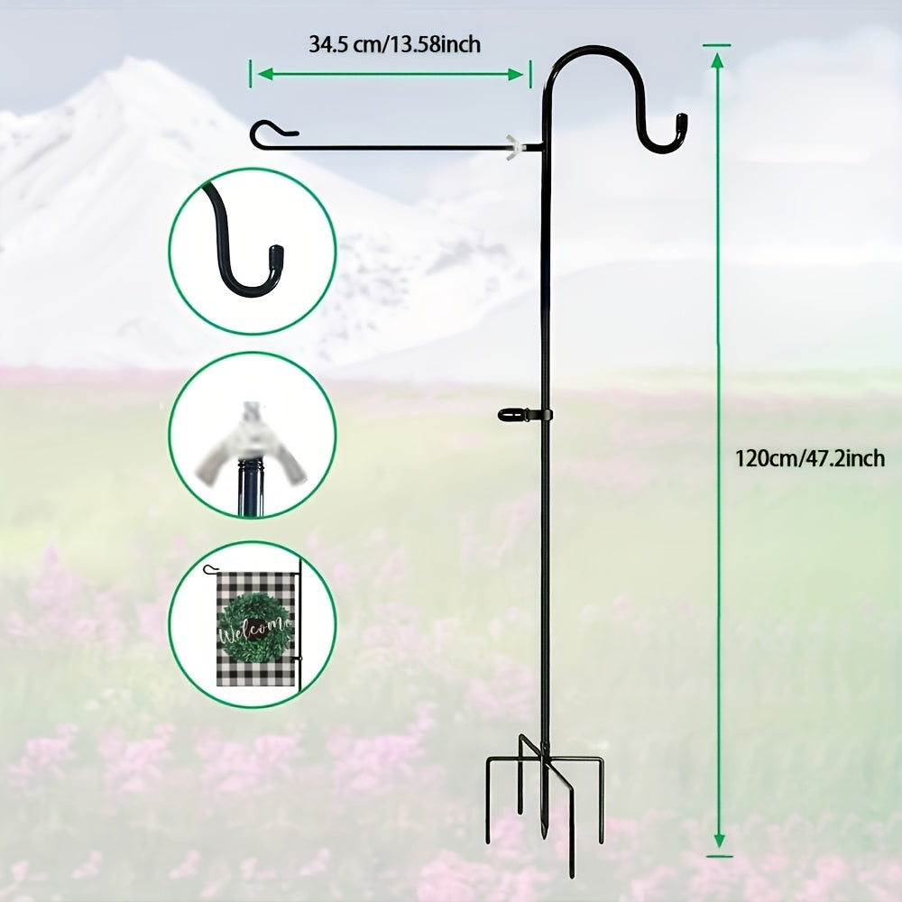 Garden Flag Holder | Heavy Duty Shepherd Hook Adjustable Rust Resistant — image 4