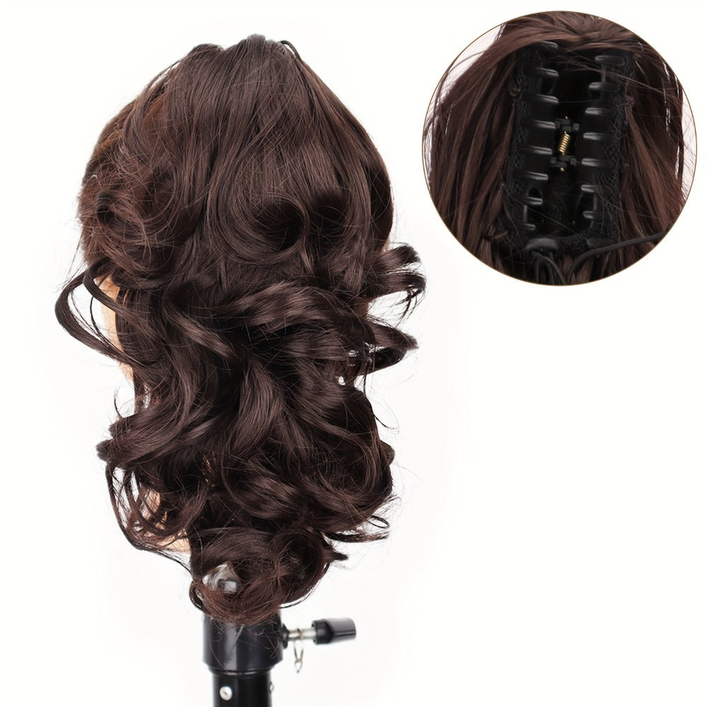 Hair Extensions Curly 8-Inch Synthetic Ponytail with Claw Clip and Eight Dark, Brown and Blonde Colors — image 15