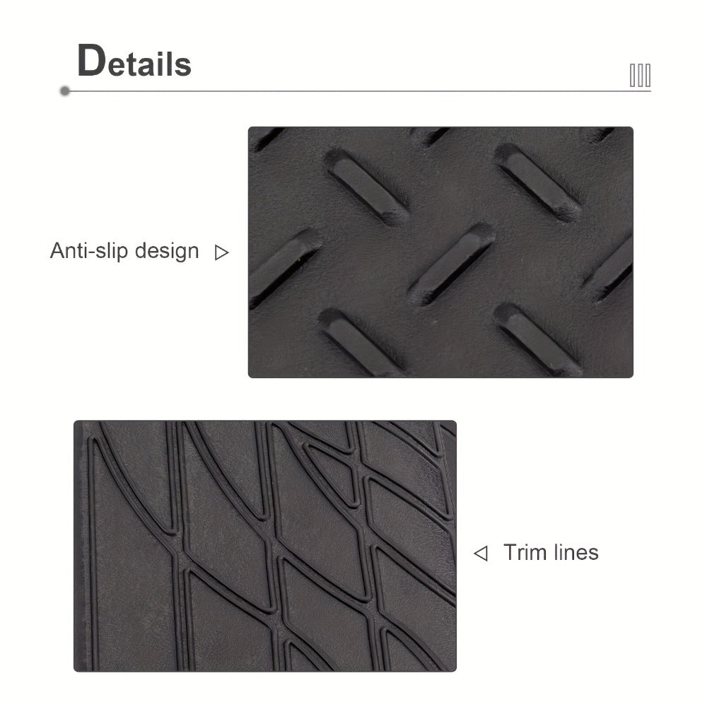 Trunk Cargo Liner Rubber Mat Universal Fit – All Weather Waterproof Trunk Mat with Seat Back Protector, Trim-to-Fit for Cars,