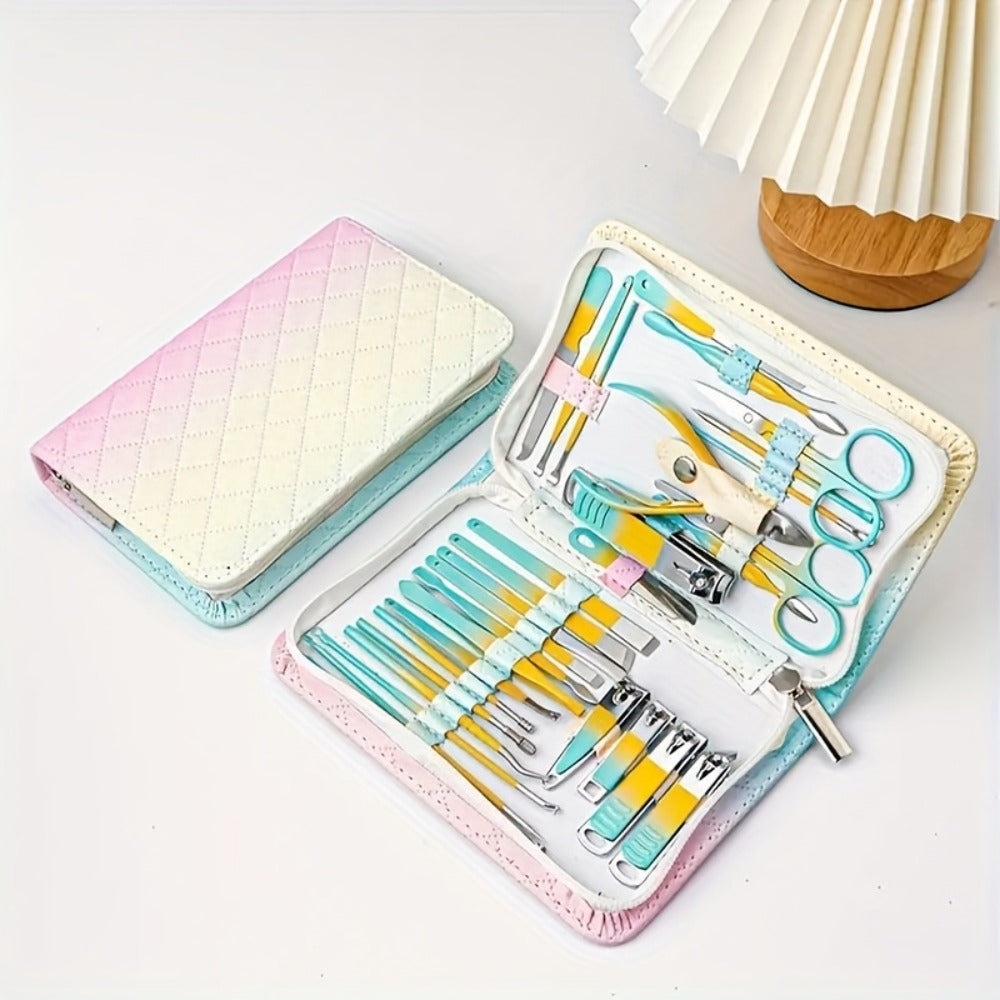 Thirty-Piece Manicure and Pedicure Kit with Gradient Travel Case, Clippers, Scissors and Nail Tools — image 12