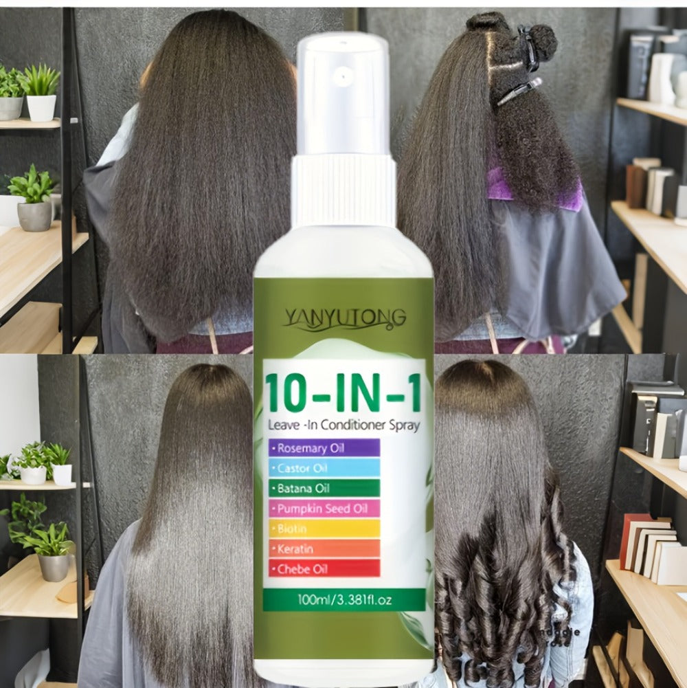 10-in-1 Hair Treatment Spray 100ml with Argan Oil Batana and Rosemary - Anti-Breakage Split for Bath Time, Home Spa and Perso
