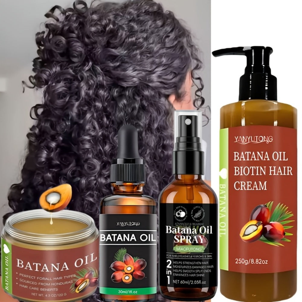 Three-Piece Batana Oil and Biotin Hair Care Set with Pump Cream, Dropper Bottle and Balm Formats — image 8