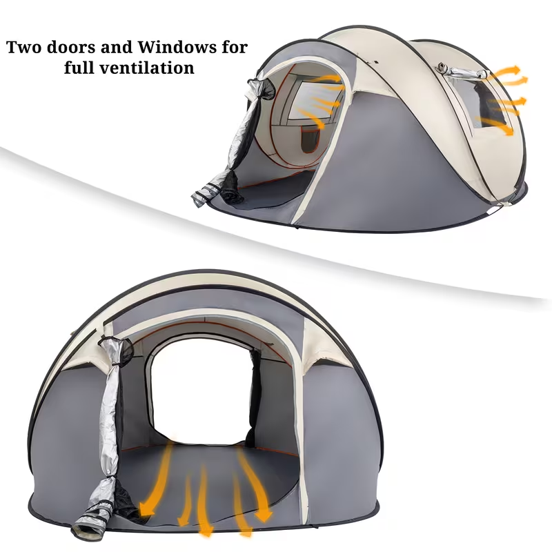 Camping Tent 5-8 Person Automatic Three-Pole Shelter, 110.24 x 82.68 x 47.24 Inches for Outdoor Camp Setup — image 11