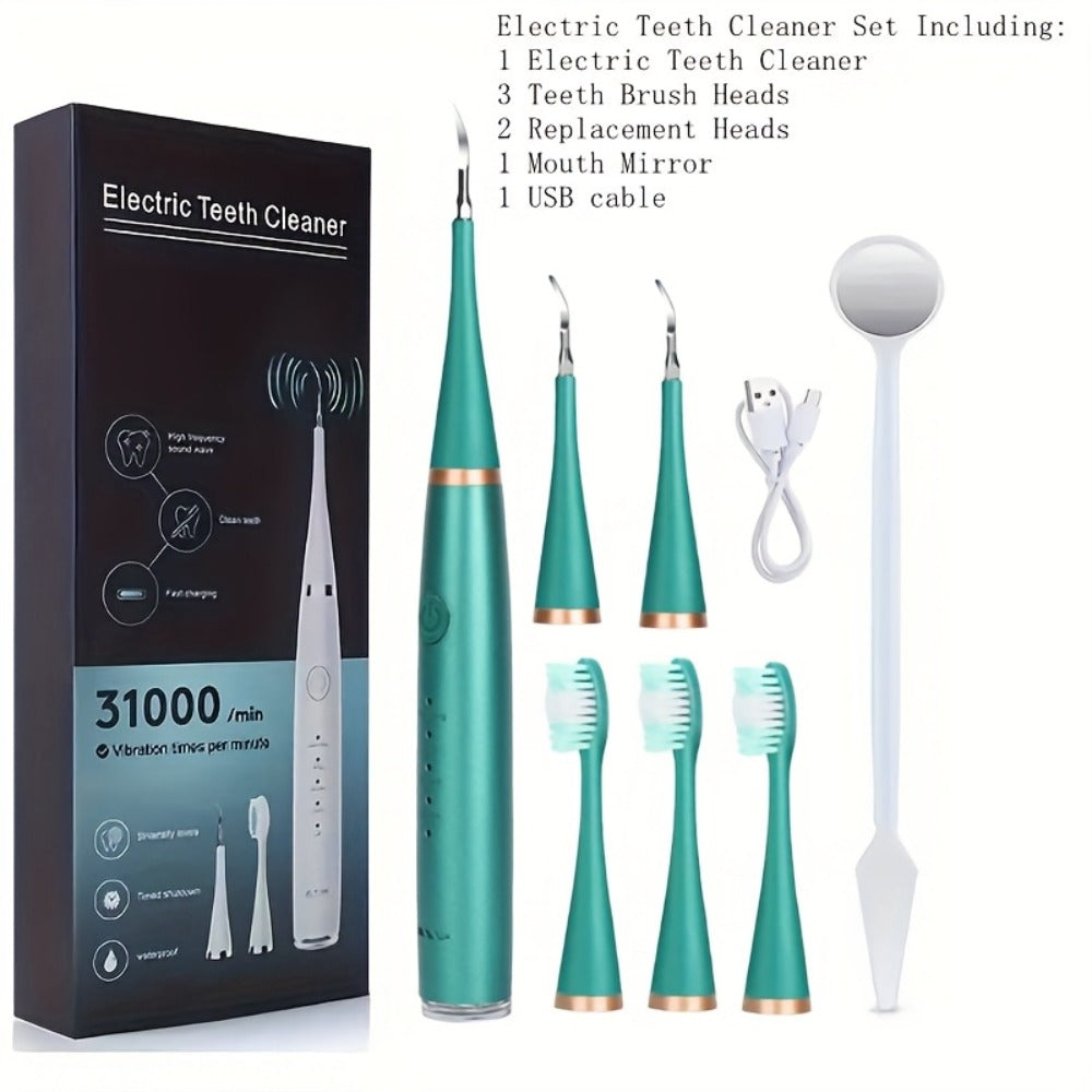 Electric Teeth Cleaner Kit USB Rechargeable, 5 Cleaning Modes Dental Scaler Plaque Tartar Remover Gum Health — image 21