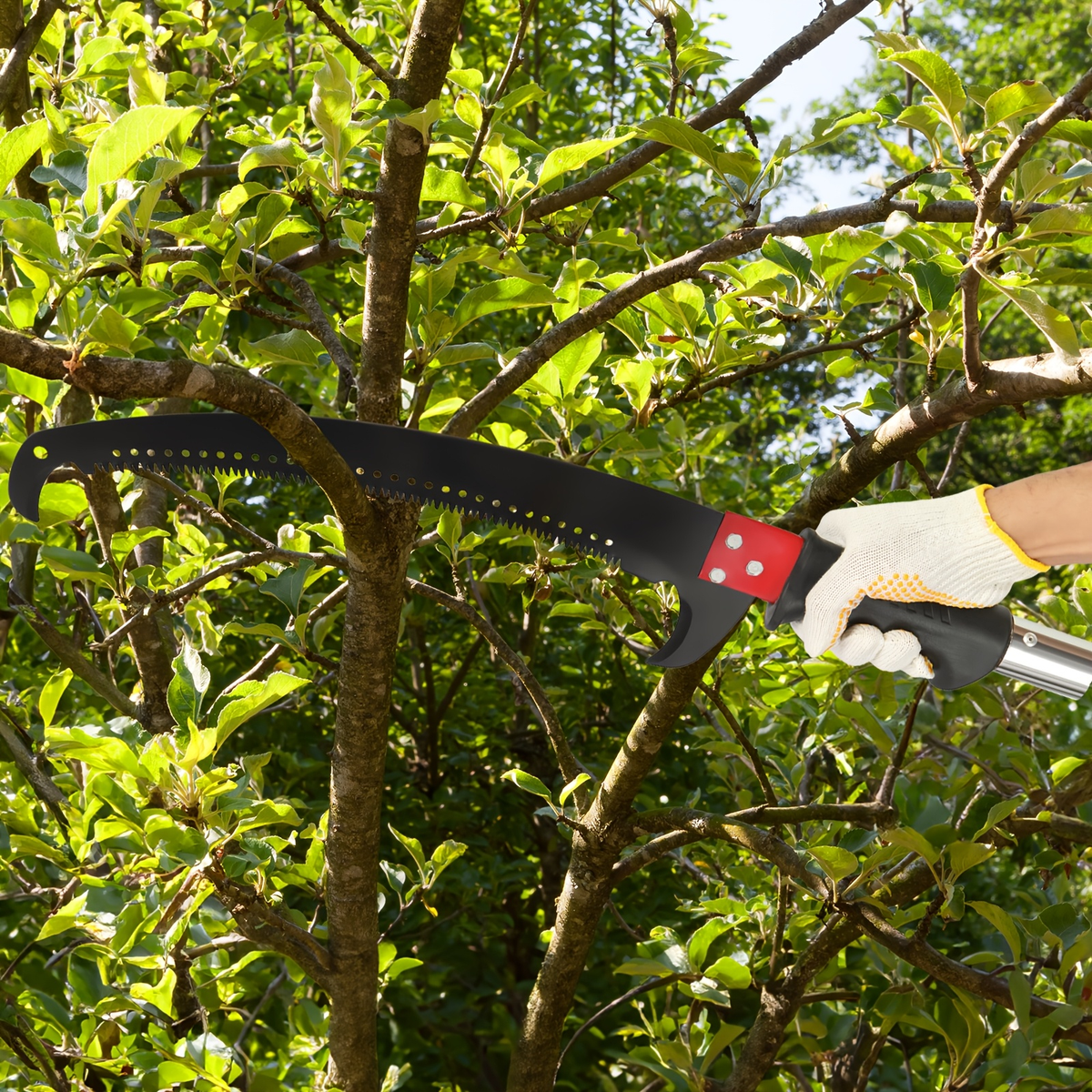 26FT Manual Pole Saw with Pruner & Bag for Garden, Patio and Yard Use, with the Listed Configuration — image 14