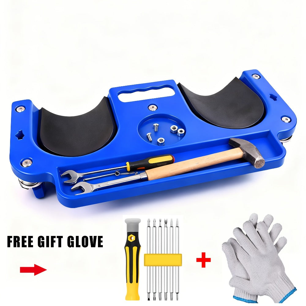 Rolling Knee Creeper Pad with Built-In Tool Tray – ABS High-Impact Frame, Cushioned Kneeling Pad for Car Repairs, Carpentry &