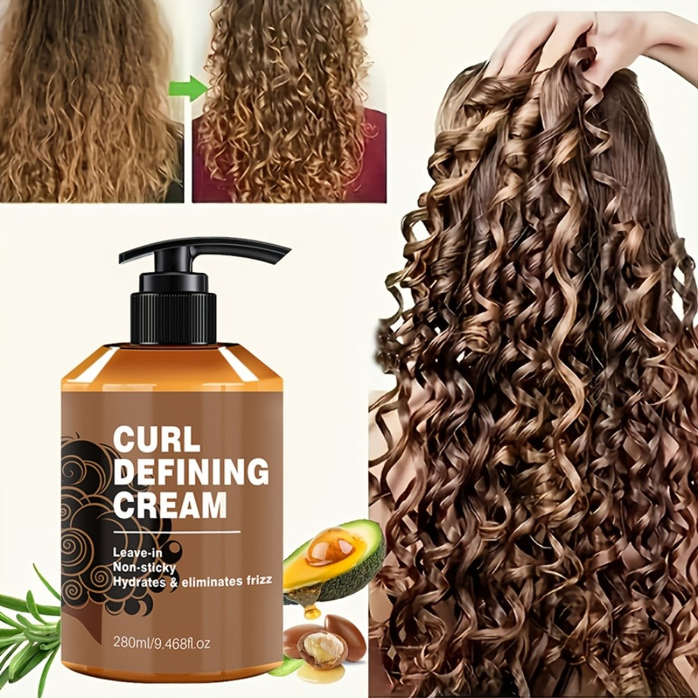 280ml Curl Defining Cream in Pump Bottle with Leave-In Styling Directions for Wavy and Curly Hair — image 4