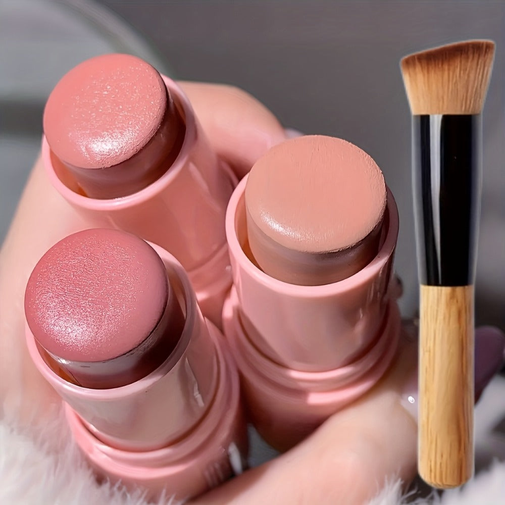 Matte Cream Blush Stick Set 3pcs Multifunctional, Waterproof Non-Greasy Formula, Blendable Color for Cheeks Lips & Eyes — ima