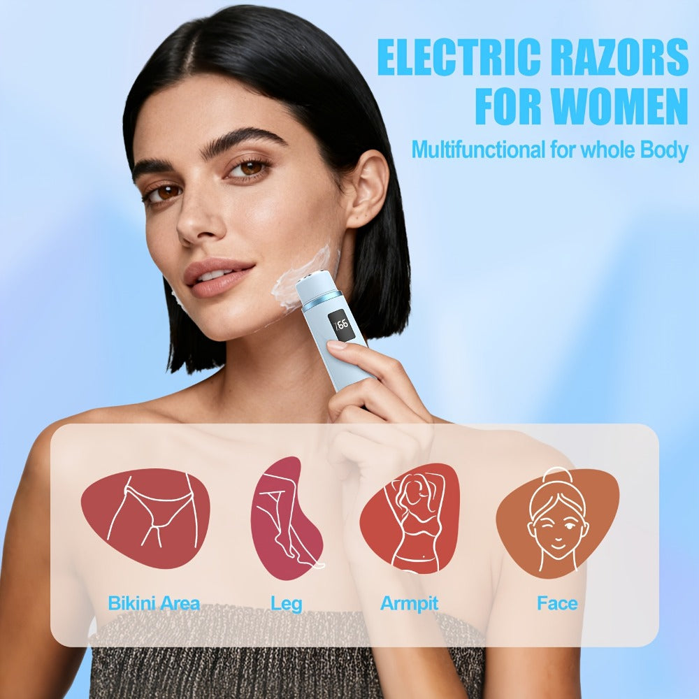 Electric Shaver 2-in-1 Dual-Head Bikini Trimmer with Digital Battery Display and Waterproof Wet/Dry Use — image 2